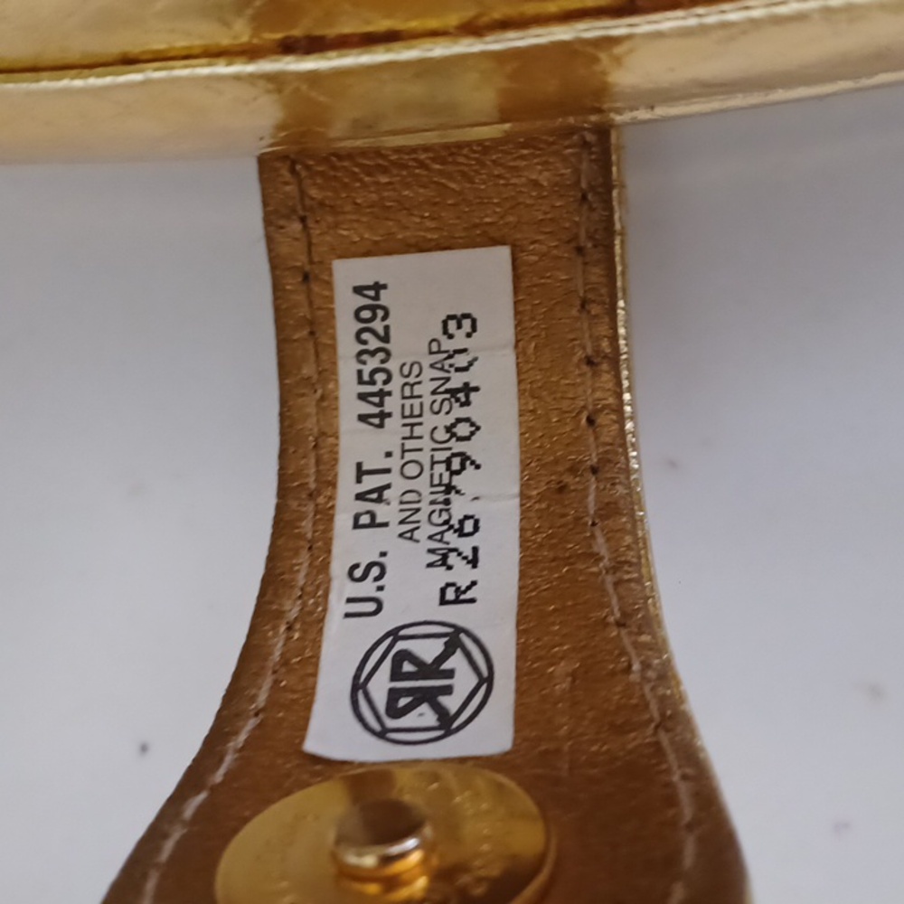 RARE Vintage Morgan Taylor Gold Snakeskin Hard Case Evening Crossbody Bag - Picture 4 of 7